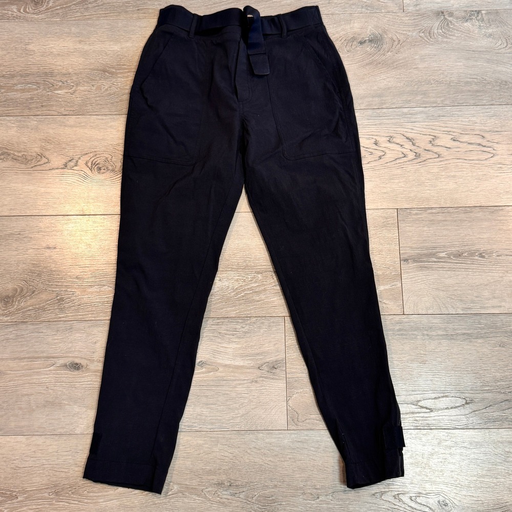 Athleta Trekkie Pant‎ Black High Rise Belted Cargo Jogger Pants Womens Size 2